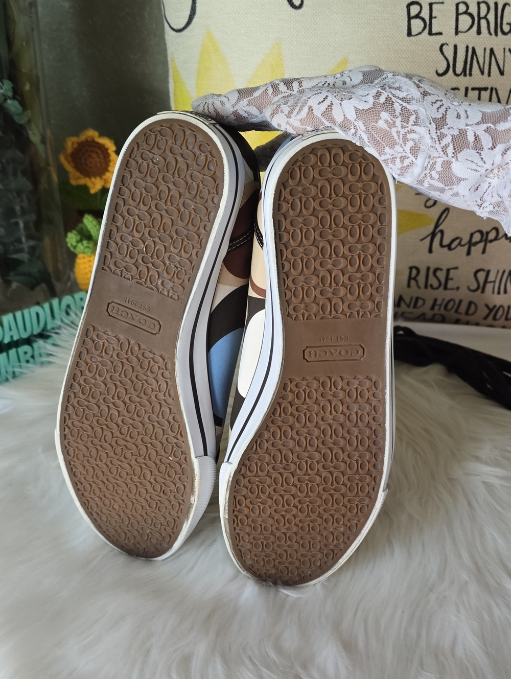 Coach DALIA Scarf Print Women's Slip-On Canvas Sneakers in Multicolor Pattern - Picture 13 of 16